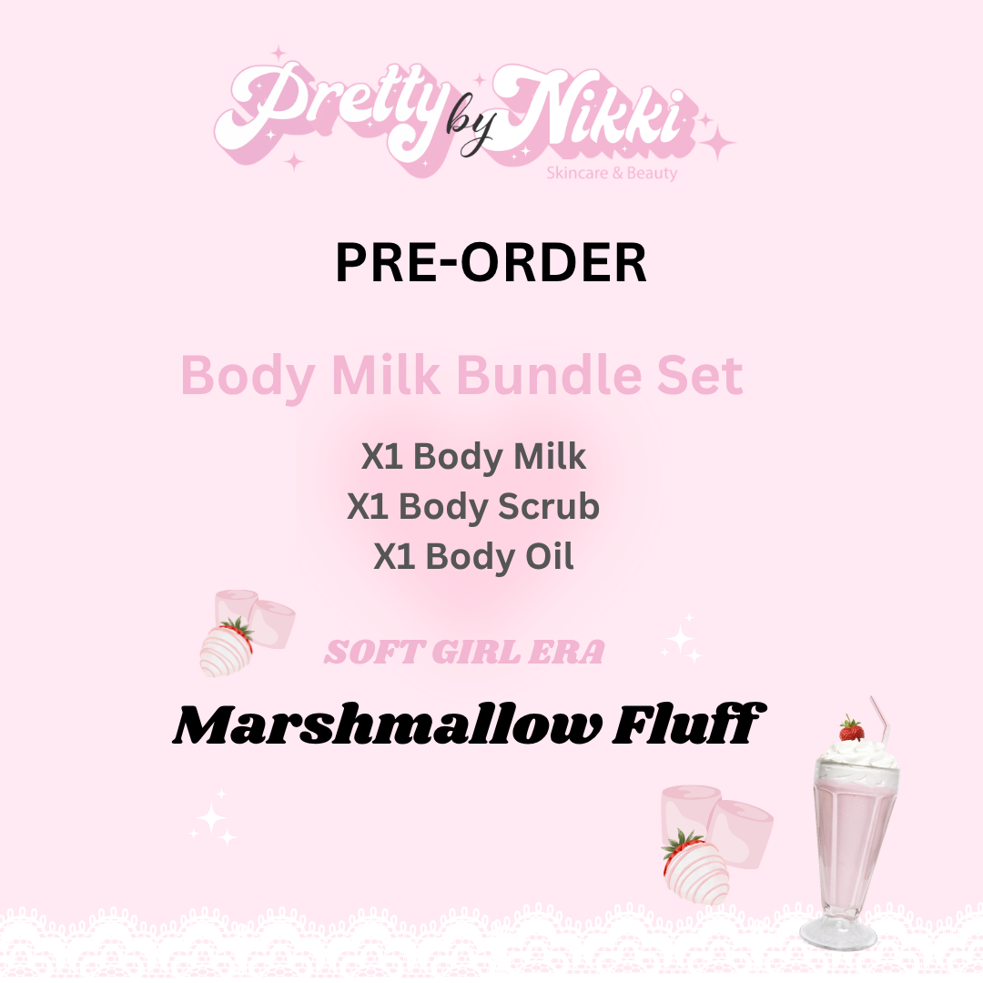Soft Girl Era Marshmallow Fluff Body Milk, Body Oil, Body Scrub Set