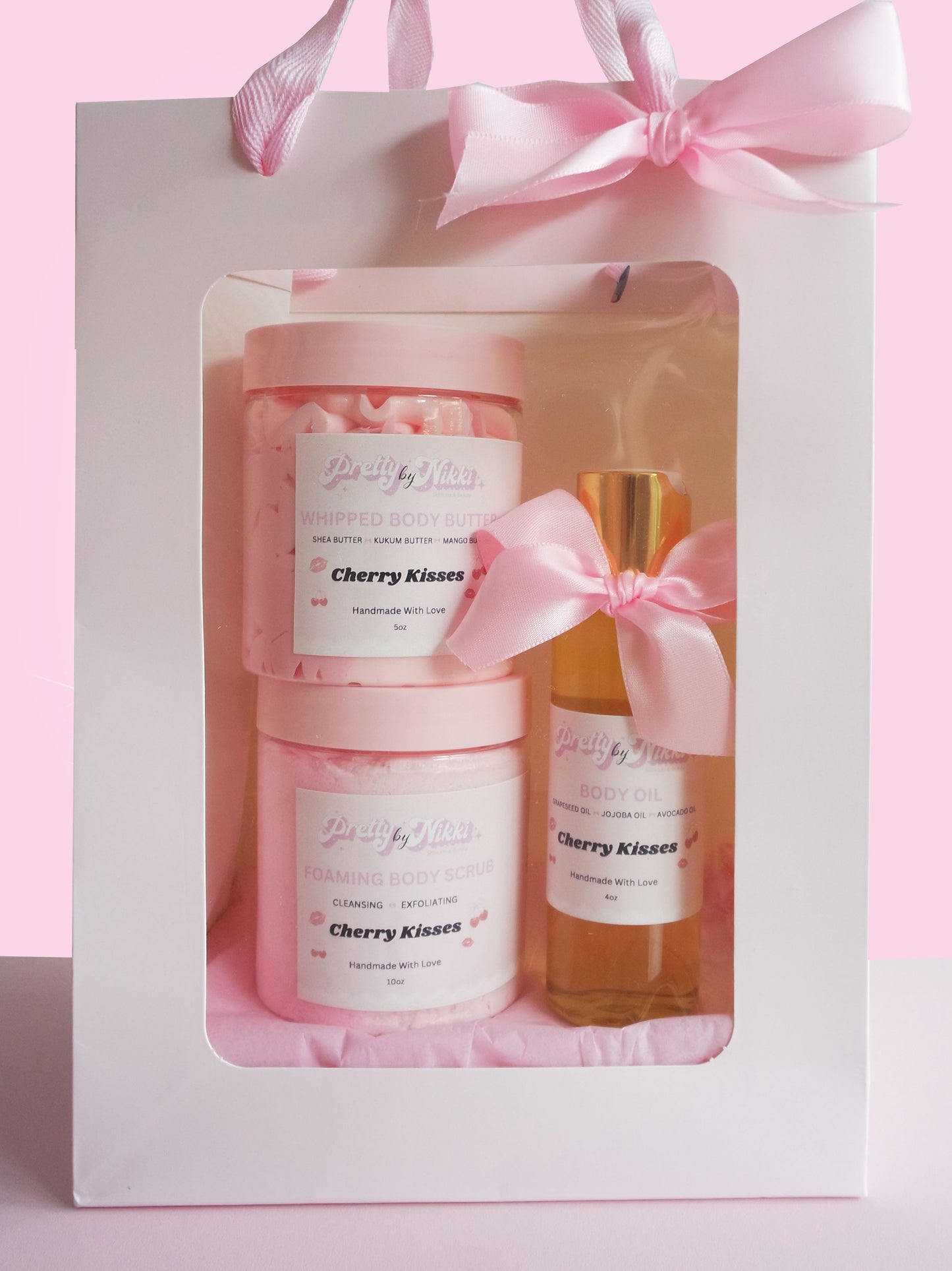 Cherry Kisses Bodycare Bundle Kit - Body Butter, Body Scrub and Body Oil