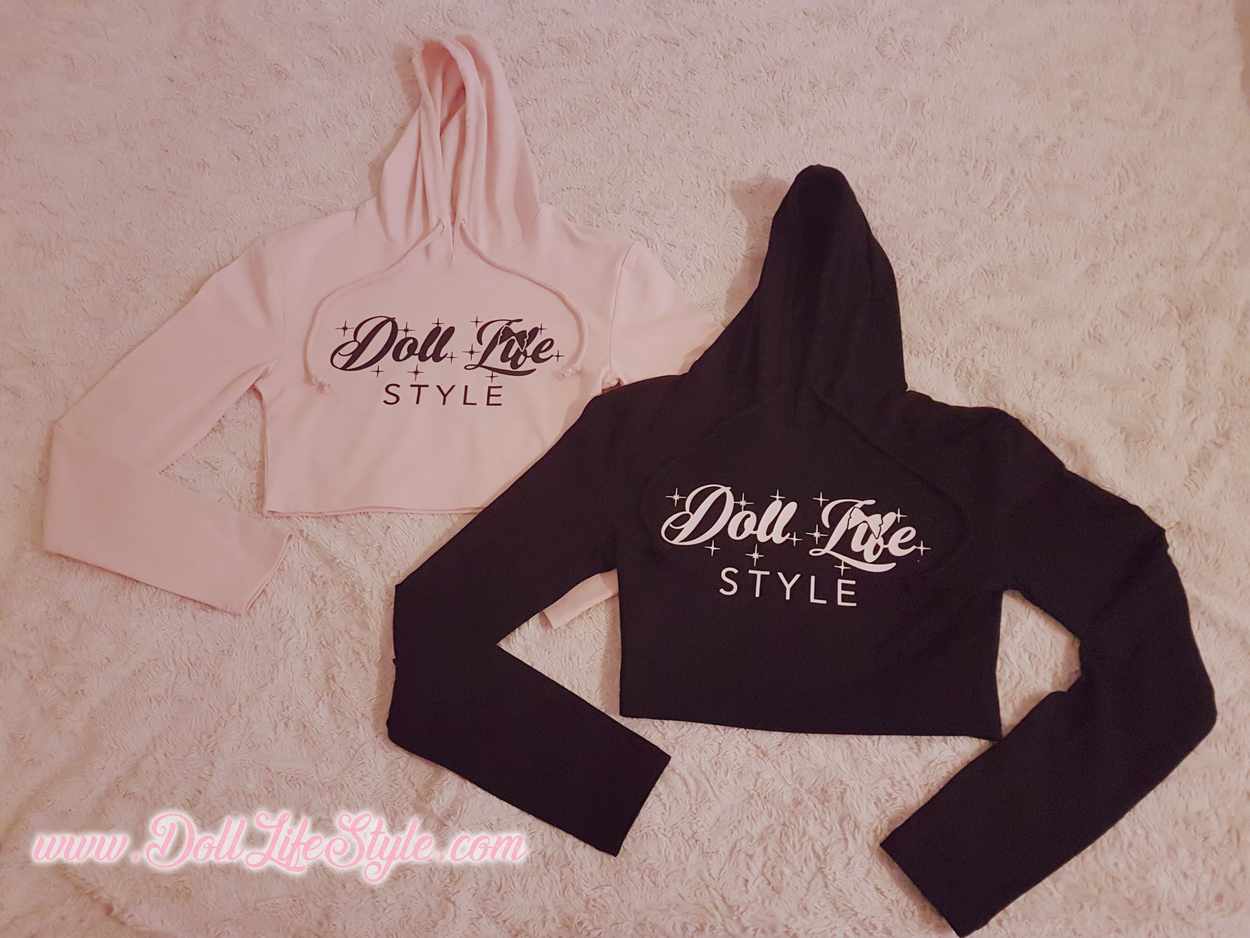 Pink Doll Life Crop Top Hoodie & Skirt Set