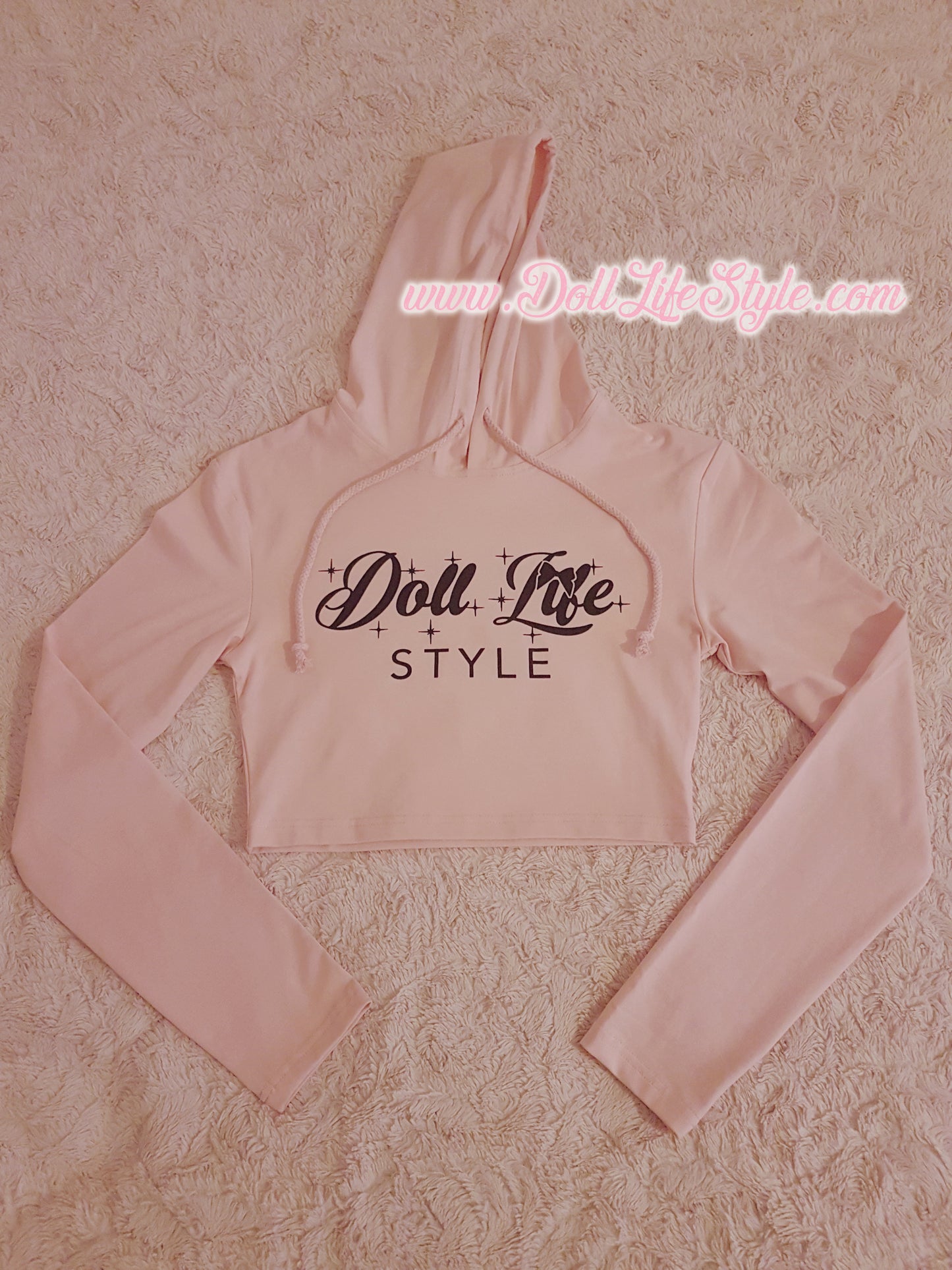 Pink Doll Life Crop Top Hoodie & Skirt Set