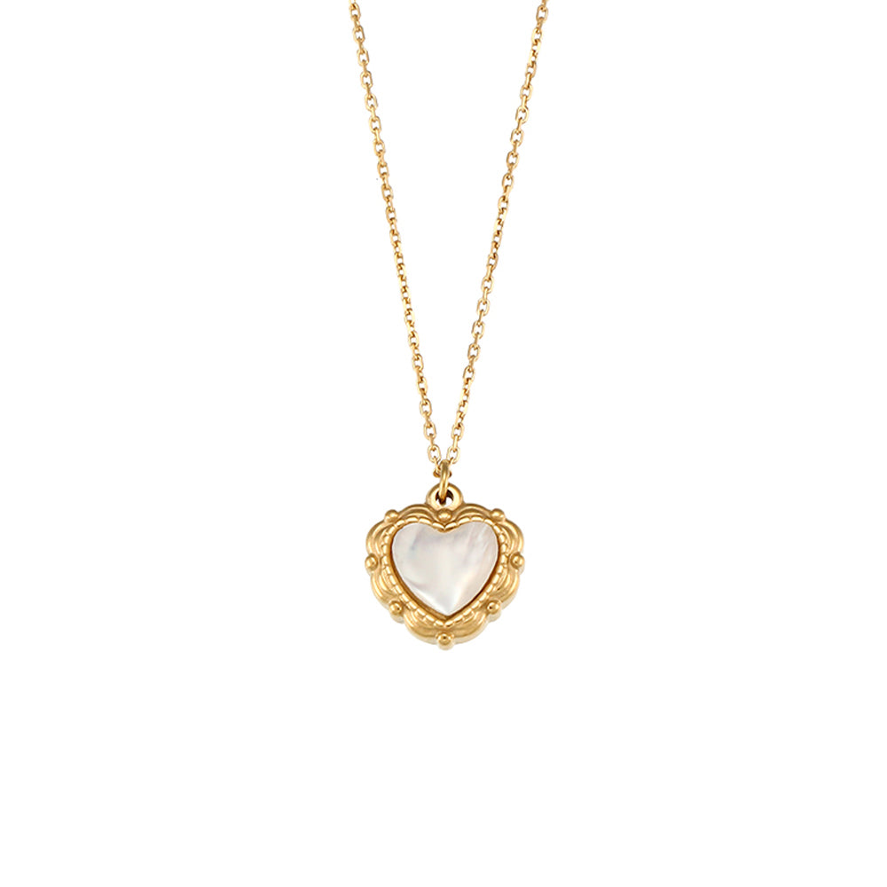 18K Gold Plated Pendant Necklace Dainty Shell Heart Necklace🐚