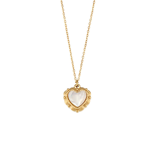 18K Gold Plated Pendant Necklace Dainty Shell Heart Necklace🐚