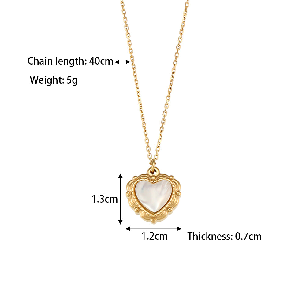 18K Gold Plated Pendant Necklace Dainty Shell Heart Necklace🐚