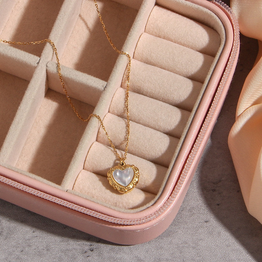 18K Gold Plated Pendant Necklace Dainty Shell Heart Necklace🐚