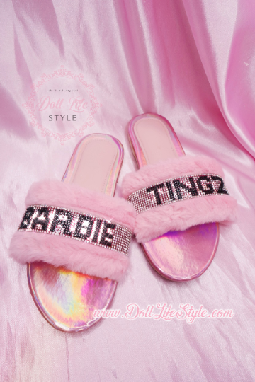 Pink Bling Barbiee Thingz Slippers